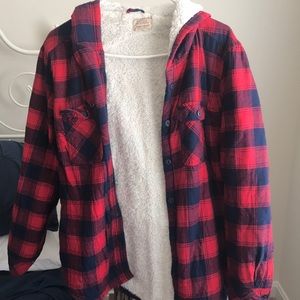 fuzzy flannel jacket